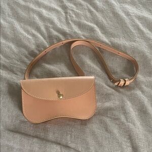 Lindquist Object Faba Tan Leather Crossbody Bag